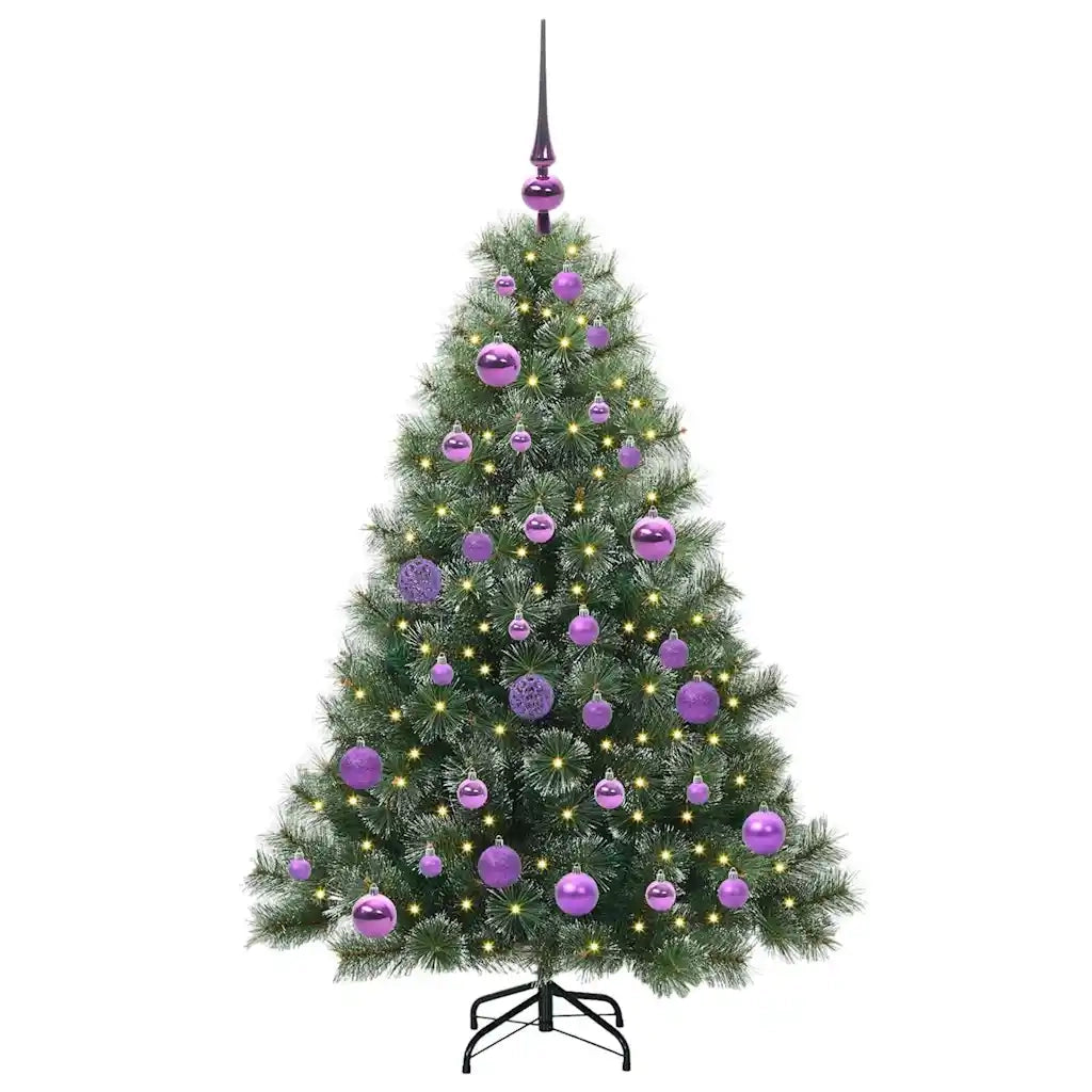 Albero di Natale Artificiale-Albero Natalizio con 150 LED Verde 120 cm PE e PVC 926409
