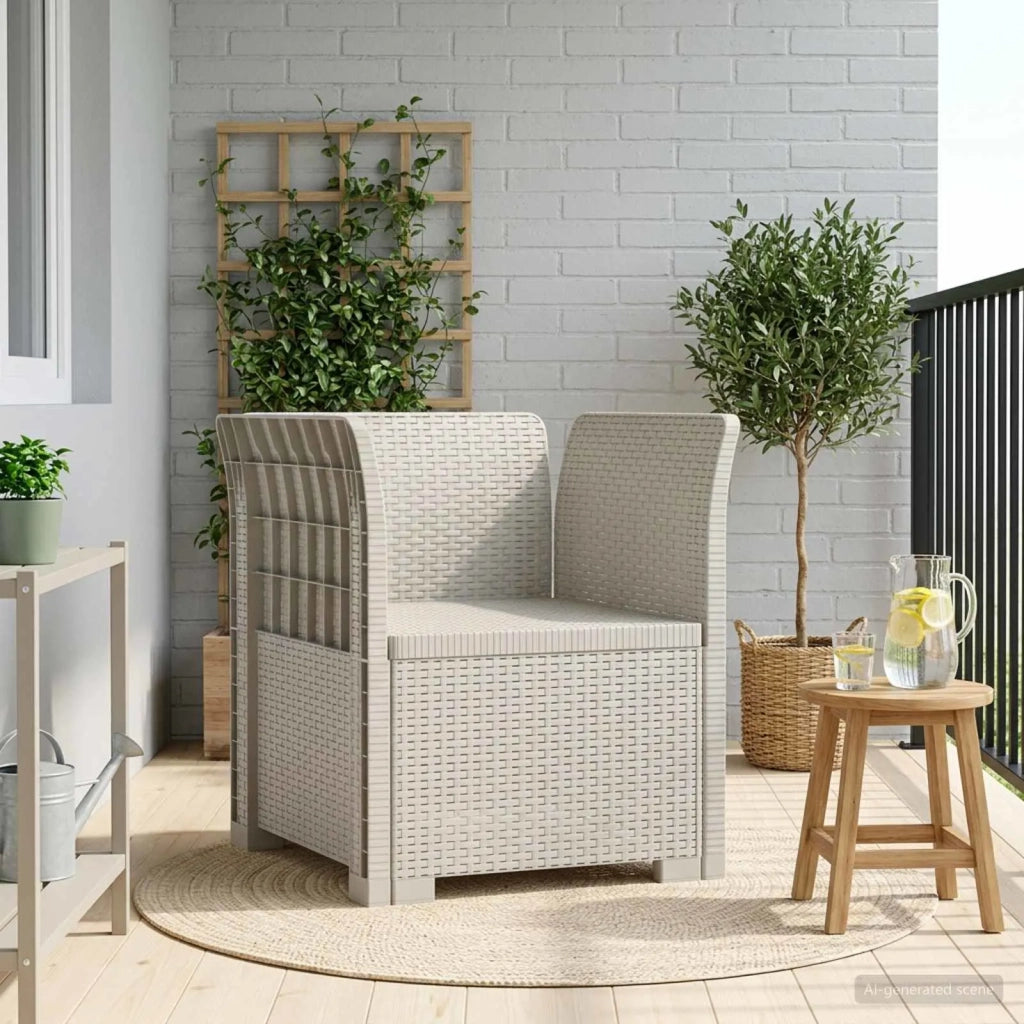 Poltrona a 1 Posto Aspetto Rattan PP Bianco 8011850