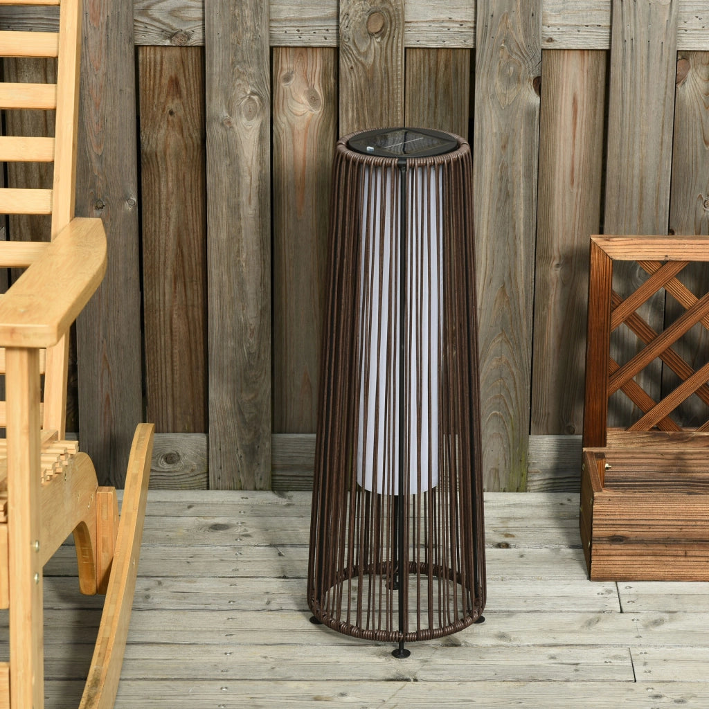 Lampada da Esterno in Rattan Solare LED ¨C zephmum ¨C Marrone ?21,5x61 cm
