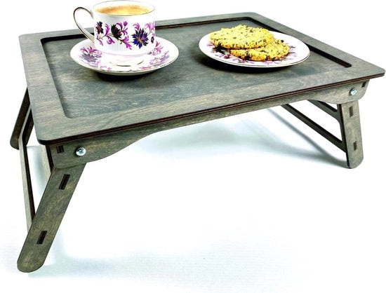 Tavolo da pranzo con gambe ripiegabili Tavolo per laptop Tavolo da servizio Peso leggero Superficie in grafite Materiale naturale e ambientalmente friendly 44,5 W x 32 L x 29 H