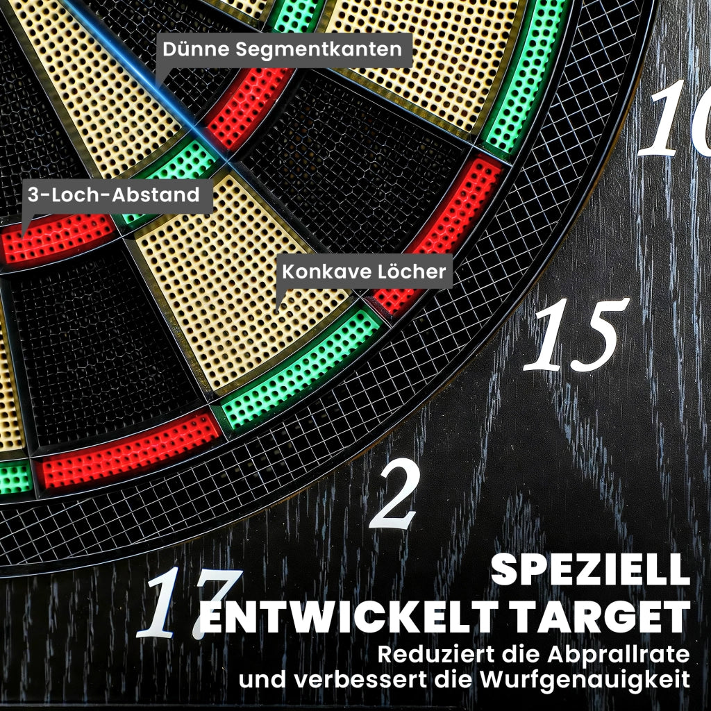 Dartboard Elettronico con Display LED e Annunci Vocali ¨C zephmum ¨C 6 Freccette, 24 Punte di Ricambio, Effetto Legno