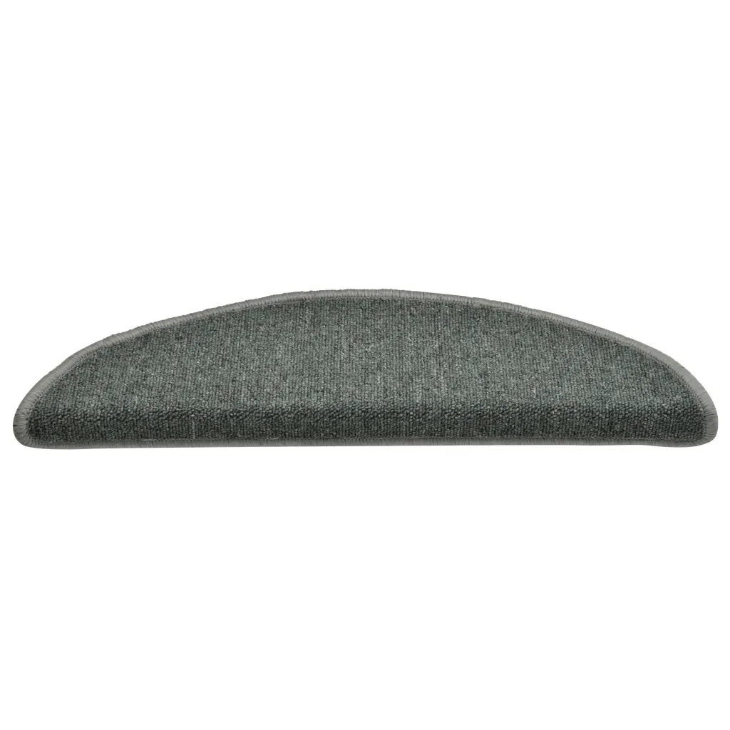 Tappetini per scale 15 pz | Gradini per Scale 56x17x3 cm Verde scuro semicircolari