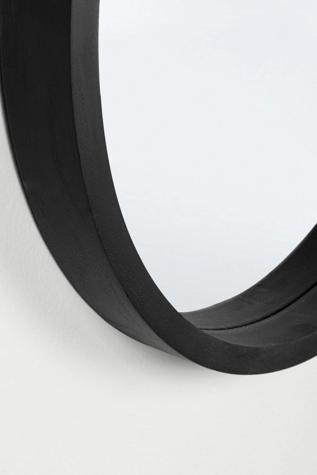Specchio Legno Nero Moderno da Parete 52 cm - YOUNG