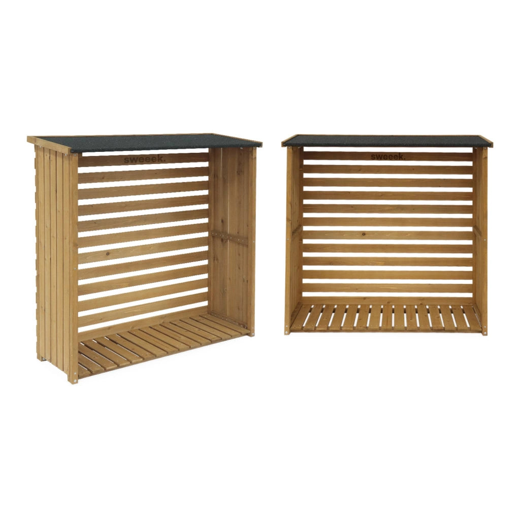 Set 2 portalegna in legno di abete, marrone naturale