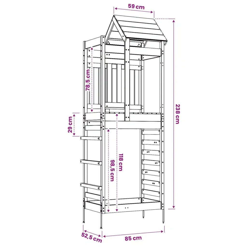 Torre da Gioco Marrone 52,5 x 85 x 238 cm Pino massello 3417205