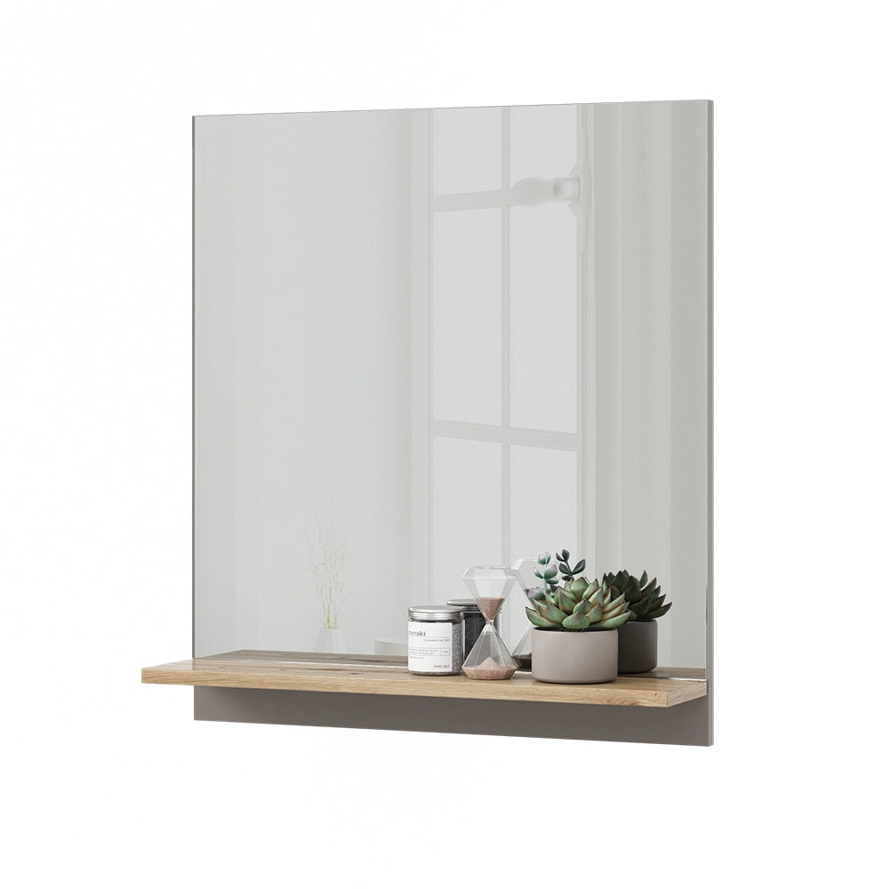 Vicco Specchio contenitore bagno Grigio 60 x 67 cm con ripiano
