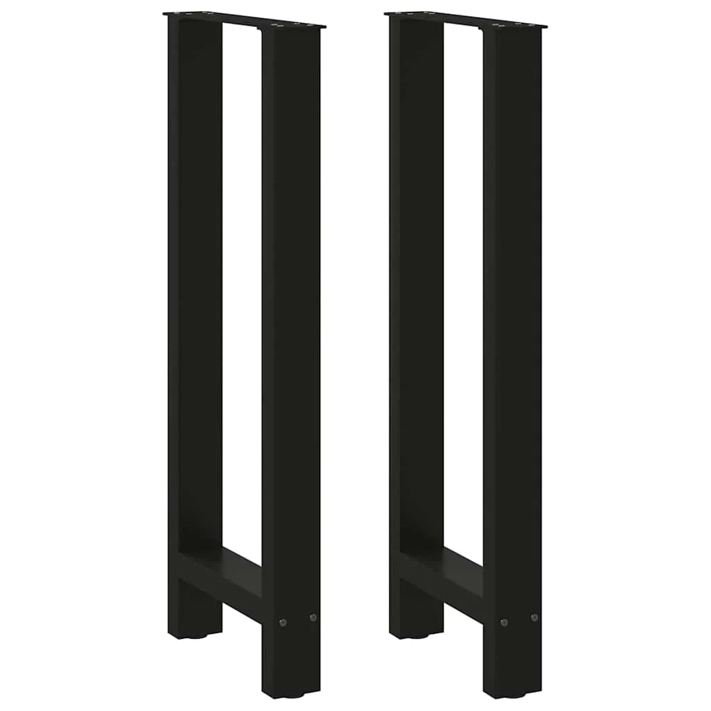 Set di 2 gambe per tavolo da bar moderno 40 x 100 cm con piedini regolabili in acciaio nero 02_0057576