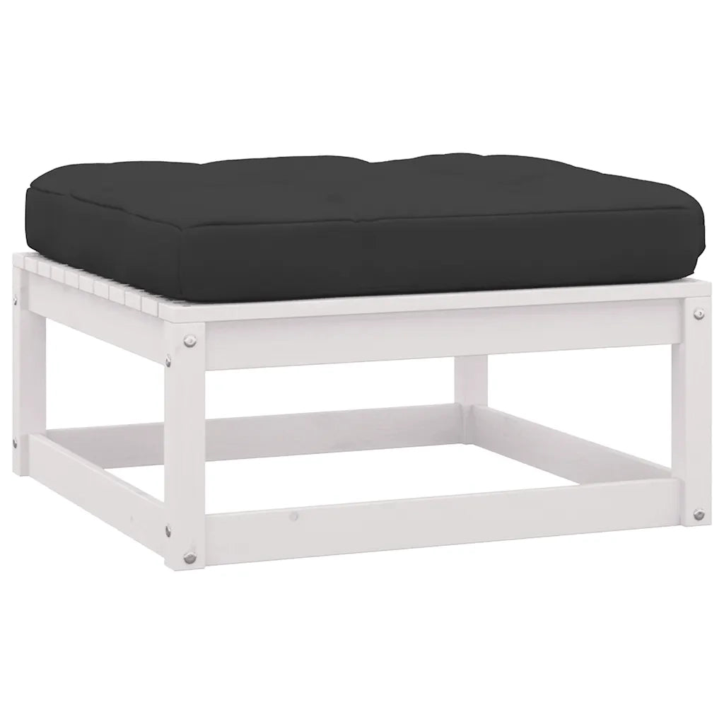 Set Divani da Giardino 2 pz Cuscini-Sofa da giardino Legno Massello Pino Bianco