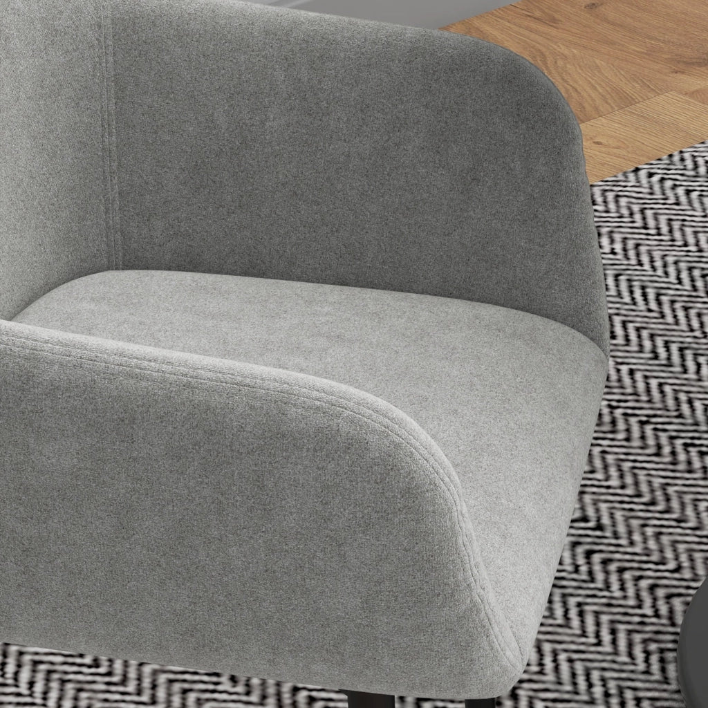 Set 2 Sedie Imbottite Stile Nordico 54x57x80 cm Tessuto Effetto Velluto Grigio Scuro