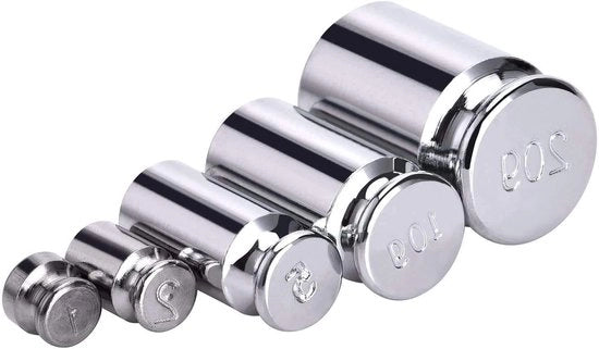 Set di pesi di calibrazione per bilancia digitale - 1 g, 2 g, 5 g, 10 g, 20 g