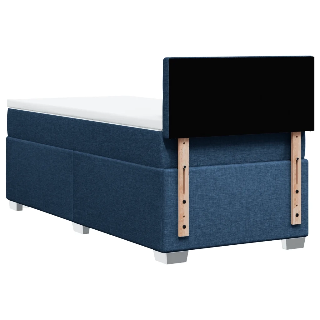 vidaXL Giroletto a Molle con Materasso Blu 90x190 cm in Tessuto