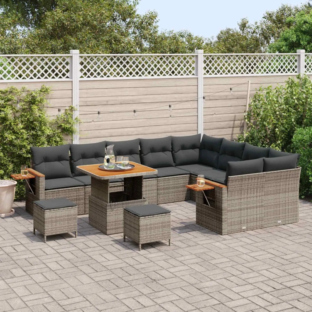 Set Divano da Giardino 12 pcs Grigio polyrattan 3363083