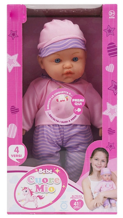Bambola Bebè Cuore Mio H41 cm con Suoni