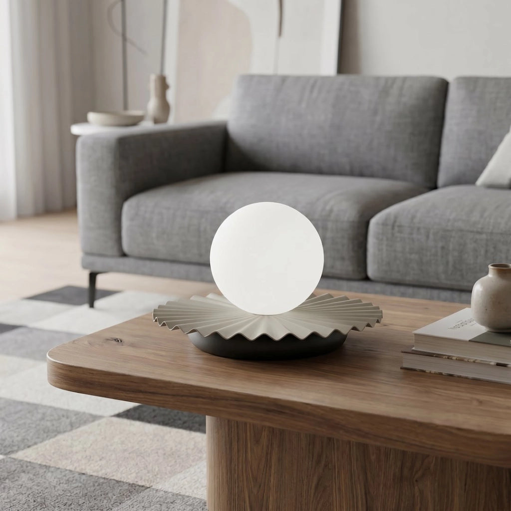 Lampada da tavolo UMBRA beige vetro ondulato 1xG9 Emibig