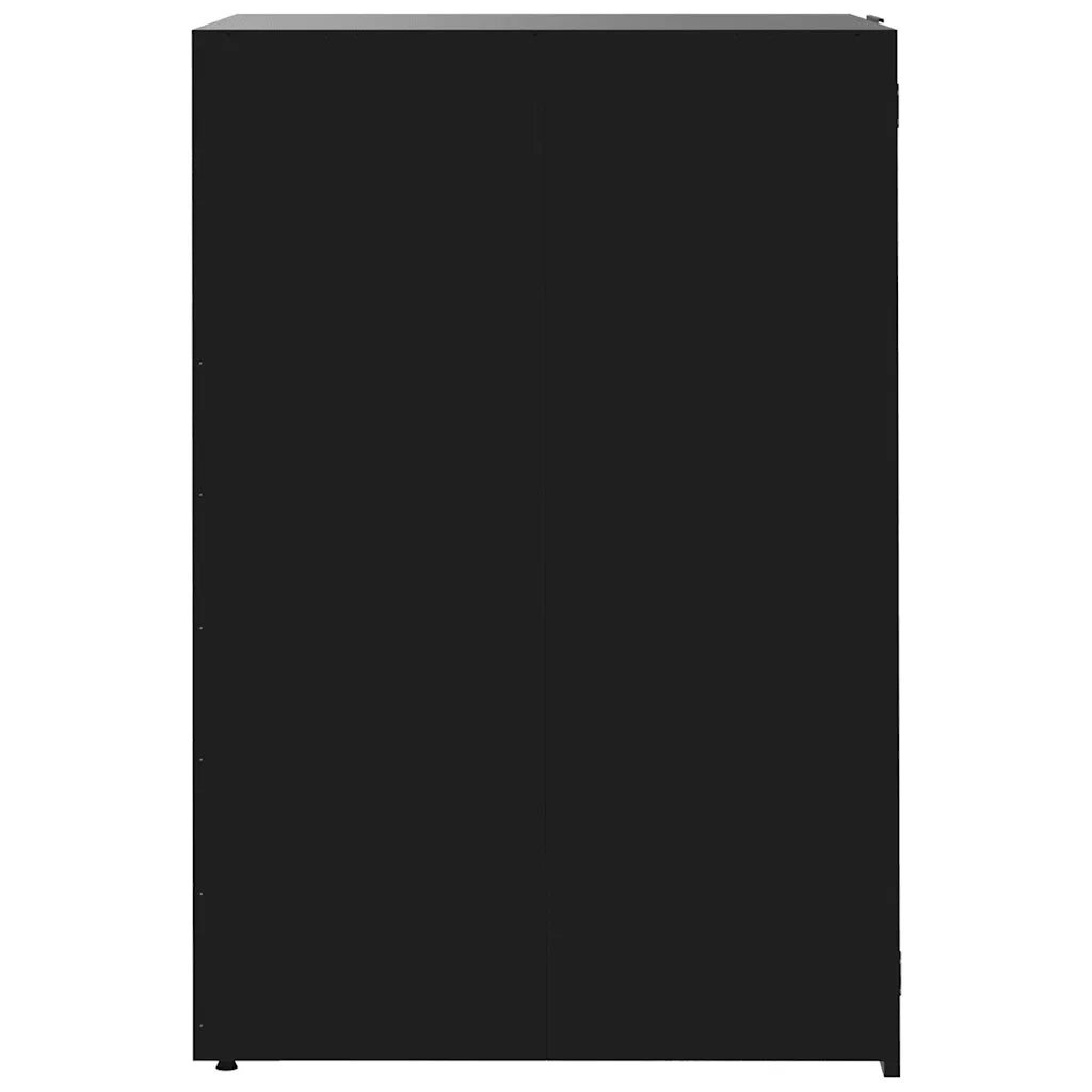 Copribidone con Ruote per Bidone Singolo Nero 69x79x117 Acciaio CFW1178892