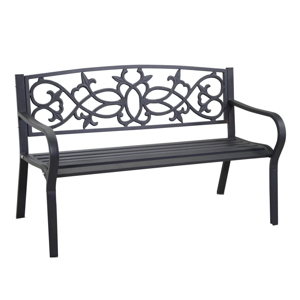 Panchina in Metallo Antracite 124x57 cm 78 cm mod. Pavia