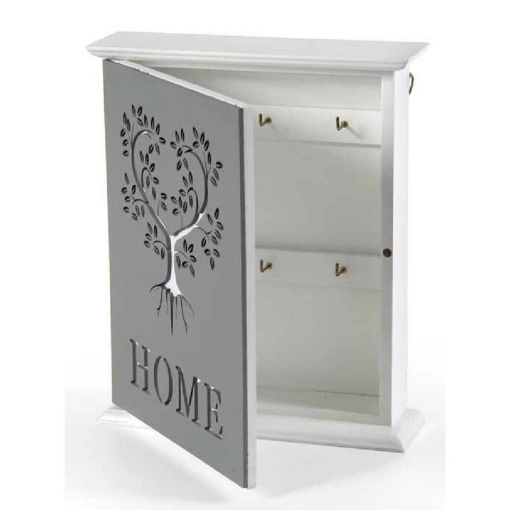 Trade Shop - Porta Chiavi Parete 20x6x24cm Legno Decoro Home Moderno Decori Assortiti 818585 -