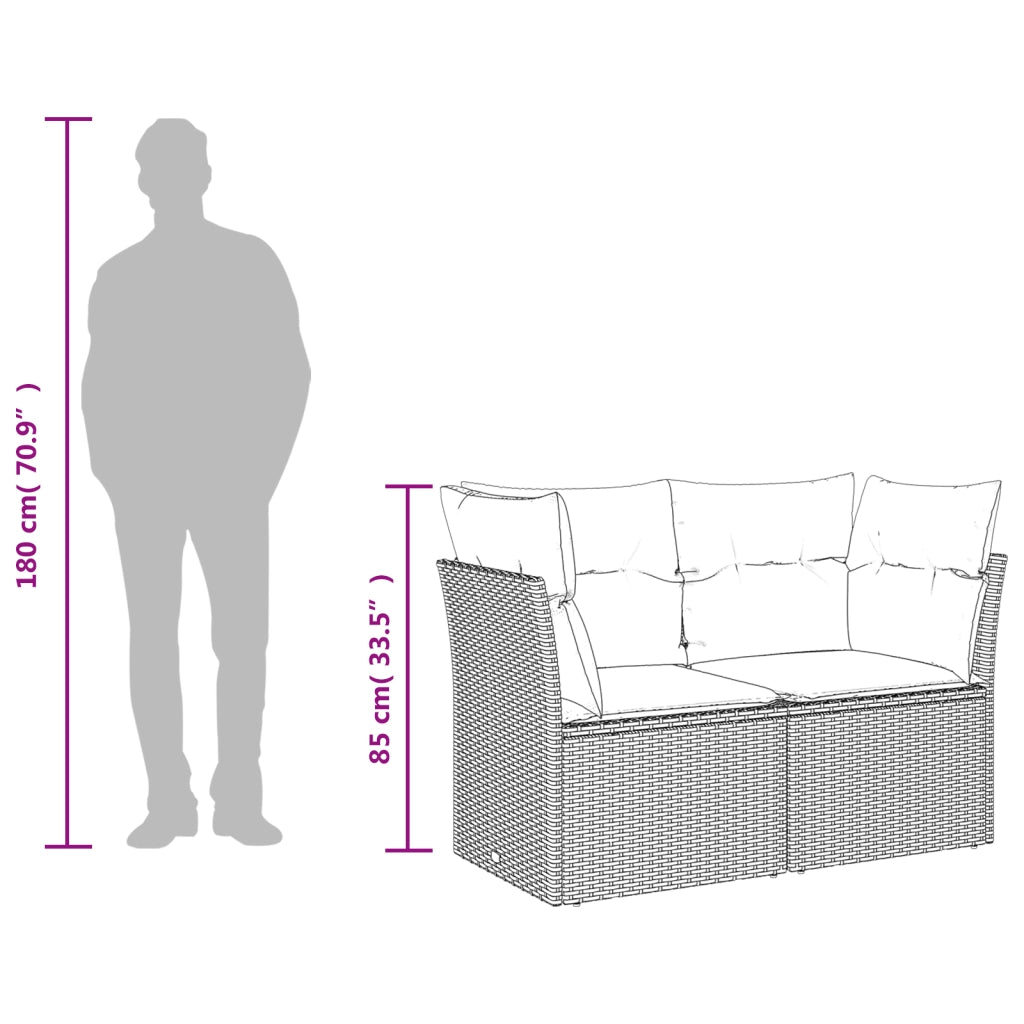| Divano da giardino | Grigio 124 x 62 x 69cm polyrattan 366149