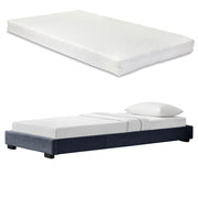 Corium Struttura Letto Imbottito con Materasso a Schiuma Fredda 90 x 200 cm Letto Singolo con Rivestimento in Tessuto con Materasso Anallergico - Grigio Scuro