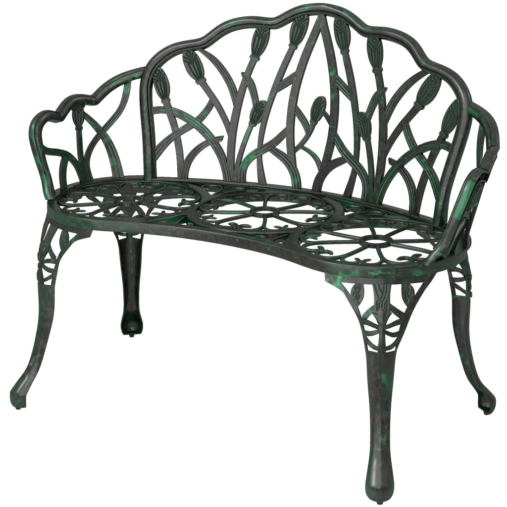 Panchina da giardino in alluminio ¨C zephmum ¨C 2 posti verde 99x57x78 cm