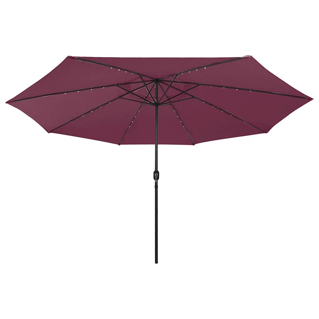 Ombrellone da Esterni con LED e Palo Metallo 300 cm Rosso BordÃ²