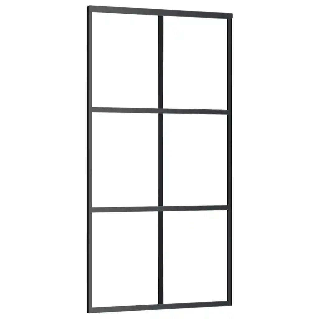 vidaXL Porta Scorrevole con Ferramenta 102x205 cm Vetro ESG Alluminio