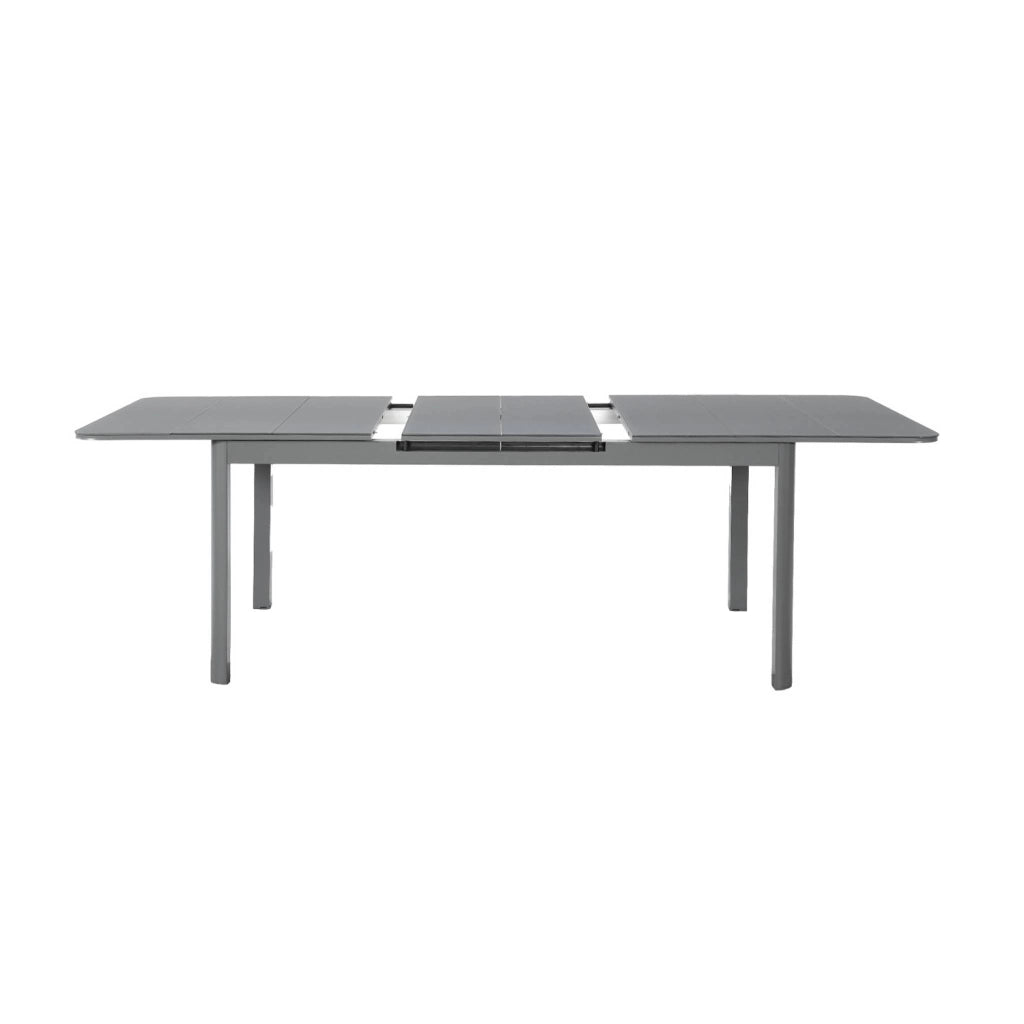 Set tavolo da giardino estensibile in alluminio con 8 sedie, antracite