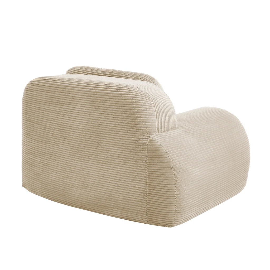 Divano angolare Hamlet RSF - Zephmum - Tessuto Cord color beige con cuscini