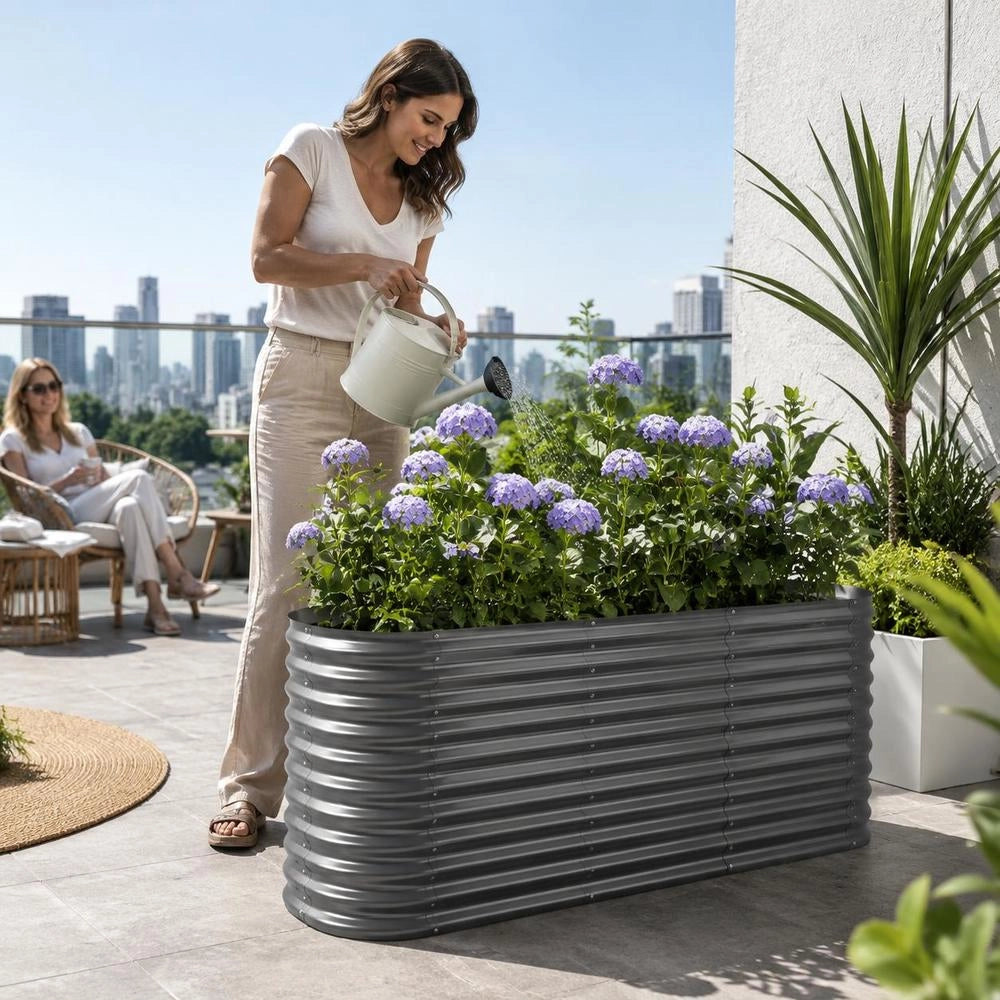 Raised Bed Galvanized Steel 152x40x68 Cm Anthracite