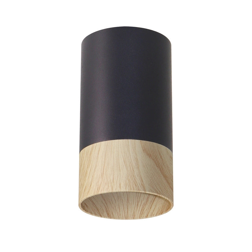 Faretto soffitto tondo Ø5,5 nero legno GU10 15W Conti