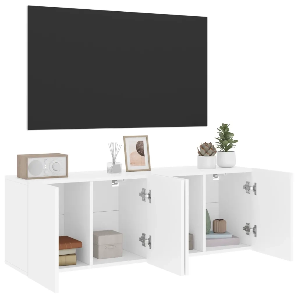 Mobili TV a Parete 2pz-Credenza TV-Console TV Bianchi 60x30x41 cm