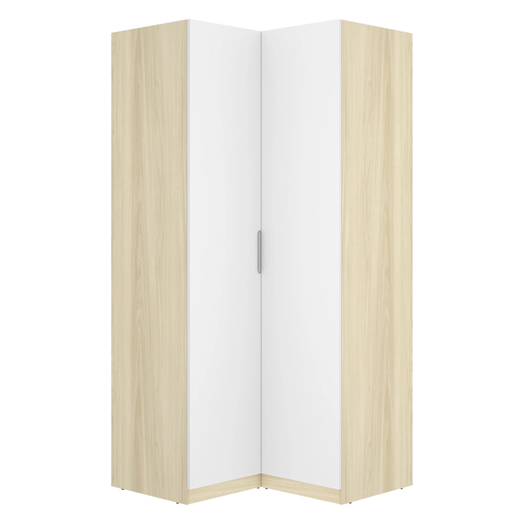 Armadio Camera da Letto Luber, Guardaroba 2 Ante Appendiabiti, 95x204h cm Bianco