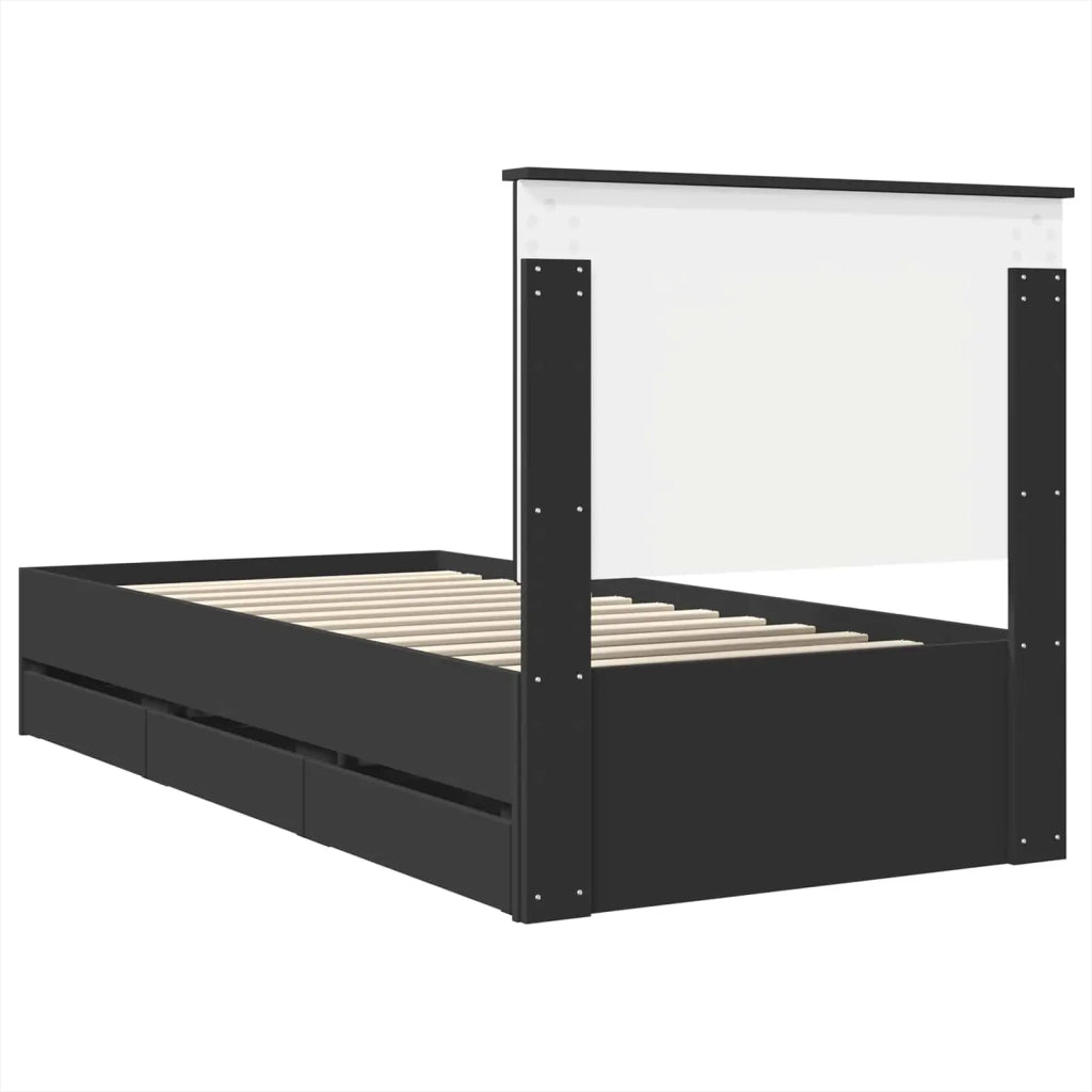 Struttura del letto Nero 90 x 200 cm Legno Ingegnerizzato
