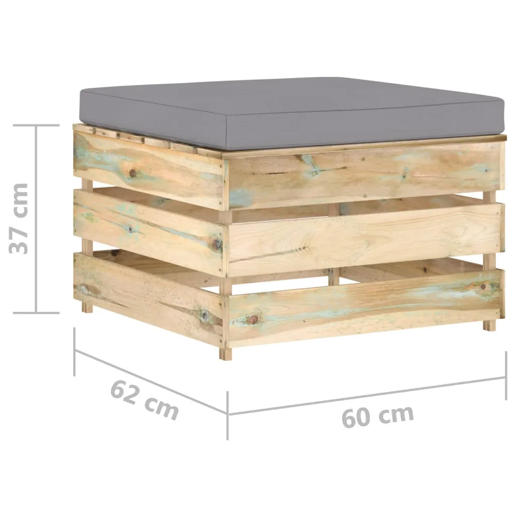 Set Divani da Giardino con Cuscini 2 pz Legno Impregnato Verde cod mxl 42760