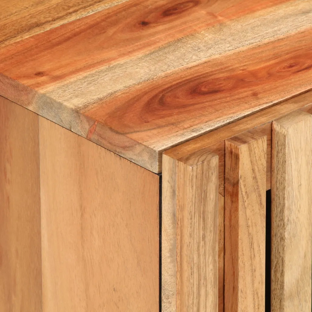 Set di 2 Comodini | Armadio da Notte | Mobiletto da notte 40x34x46 cm in Legno Massello di Acacia