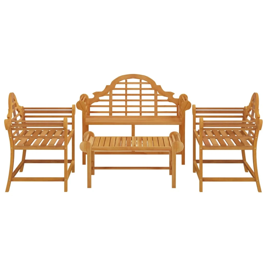 Set di mobili da giardino mobili da esterno set da 4 pezzi legno massello di teak 02_0016247
