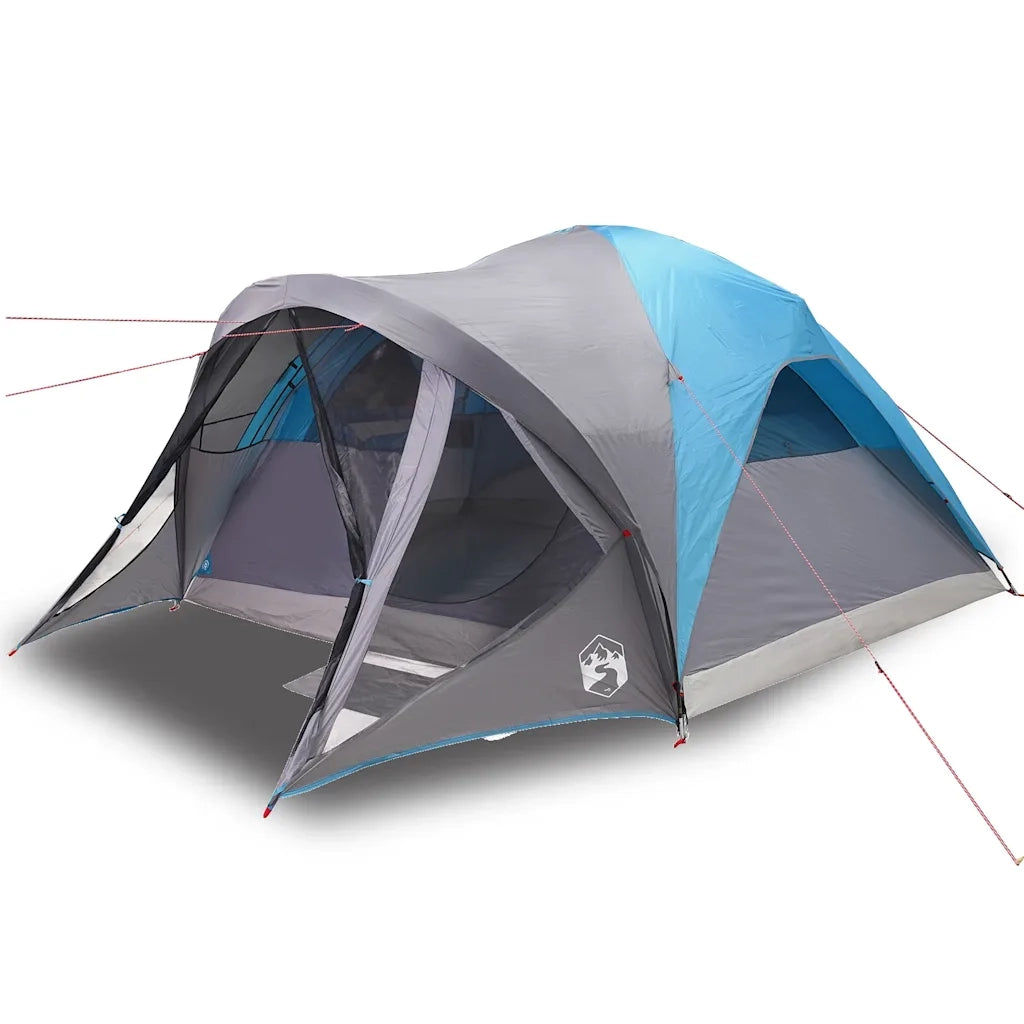 vidaXL Tenda Familiare a Tunnel per 6 Persone Blu Impermeabile