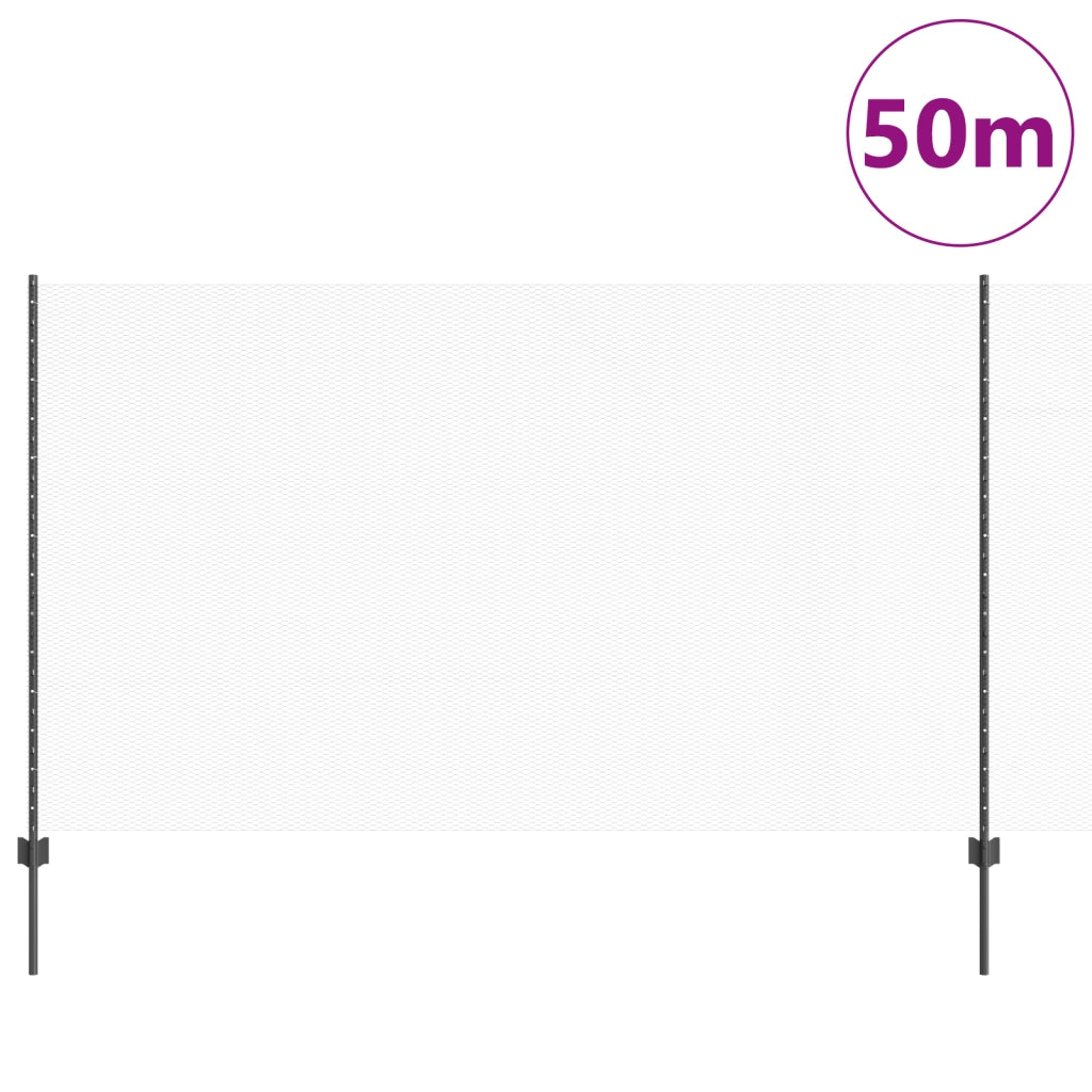 Posti per Recinzione  22 pezzi U-Channel Grigio 140 cm Acciaio