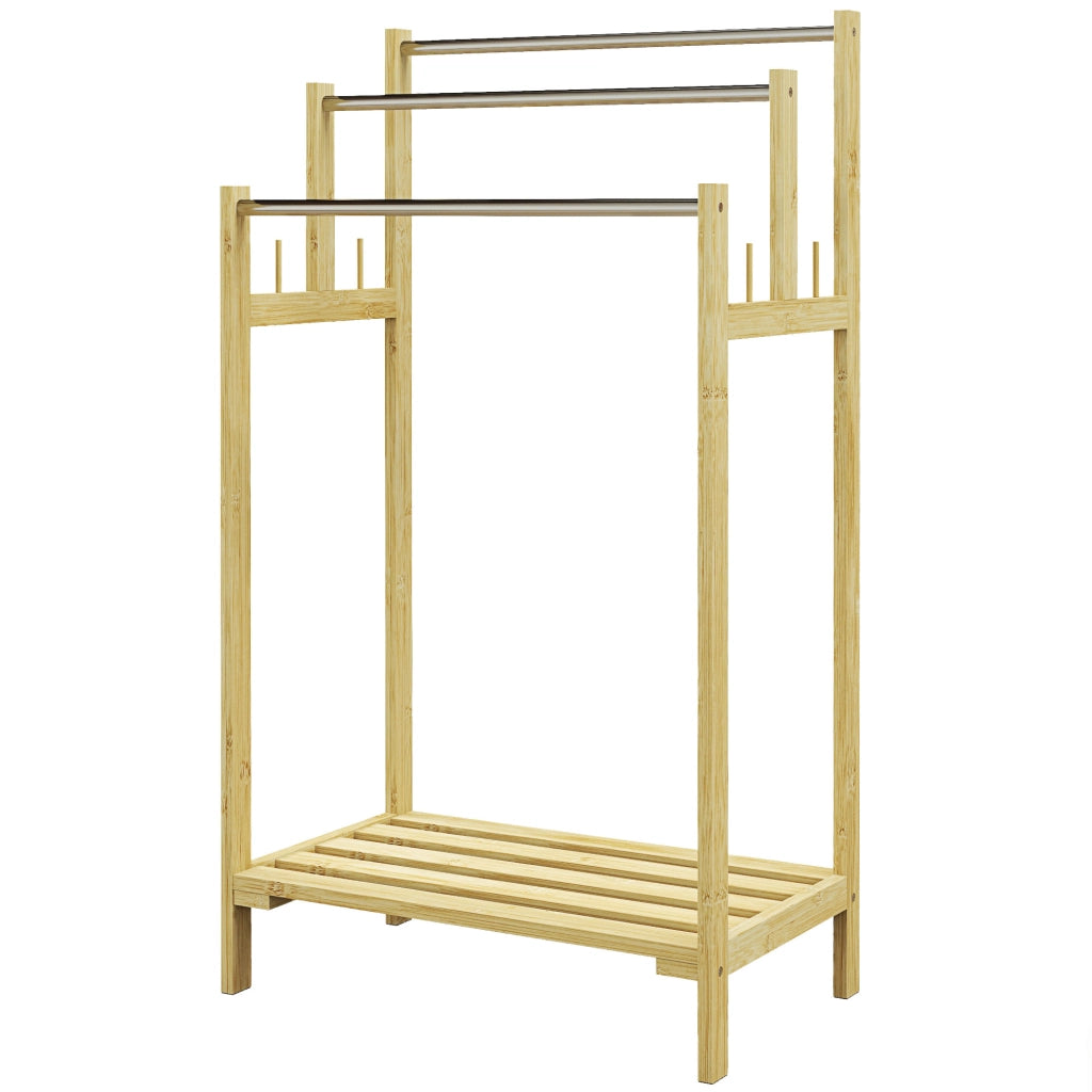 Porta asciugamani a colonna in bamb¨´ ¨C zephmum ¨C 50.5x31x90 cm naturale