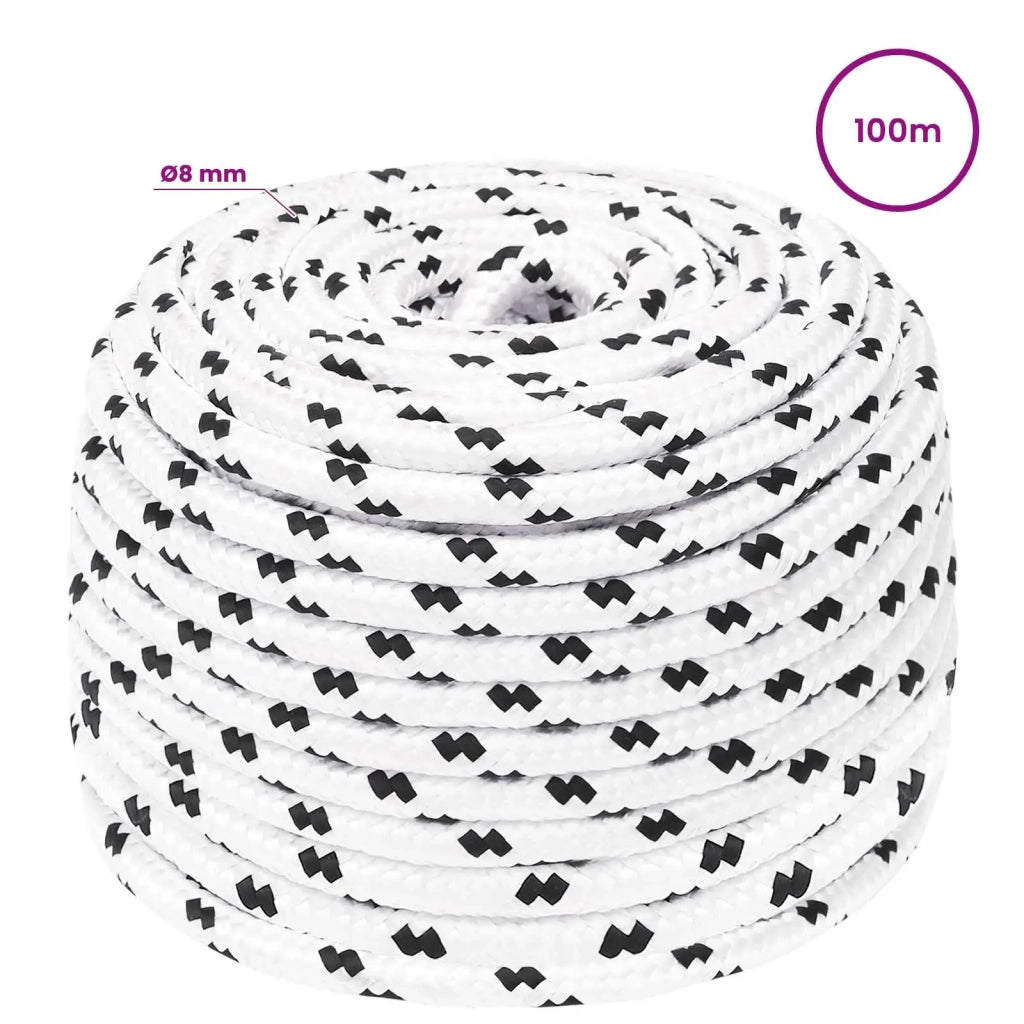 Corda multiuso 8 mm 100 m Bianco Poliestere 3473459
