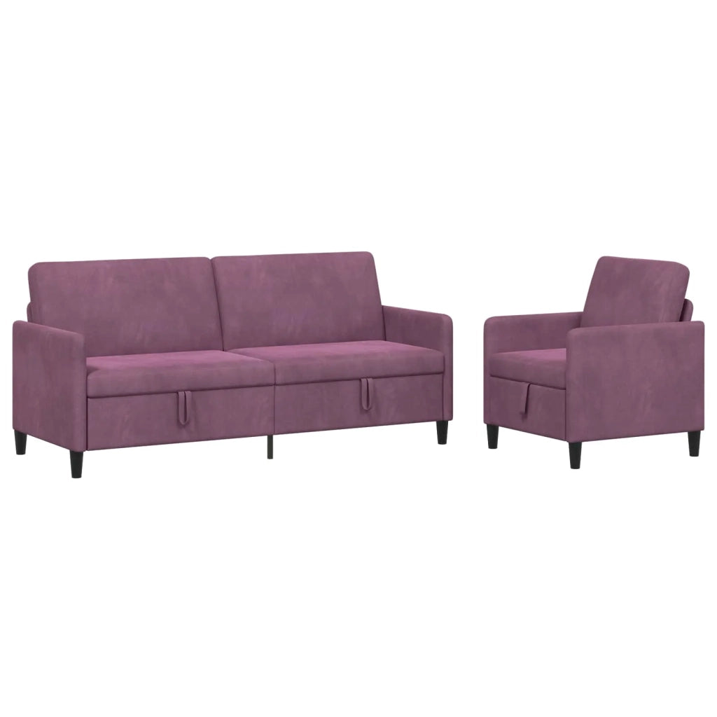 Set di Divani con Storage 2 pz Viola Poliestere 3429259