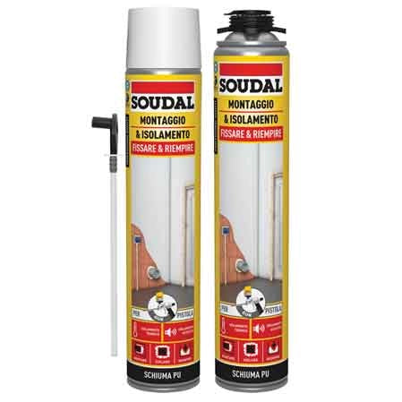 SCHIUMA POLIURETANICA UNIVERSALE SOUDAL 750 ml - Pistola - SOUDAL