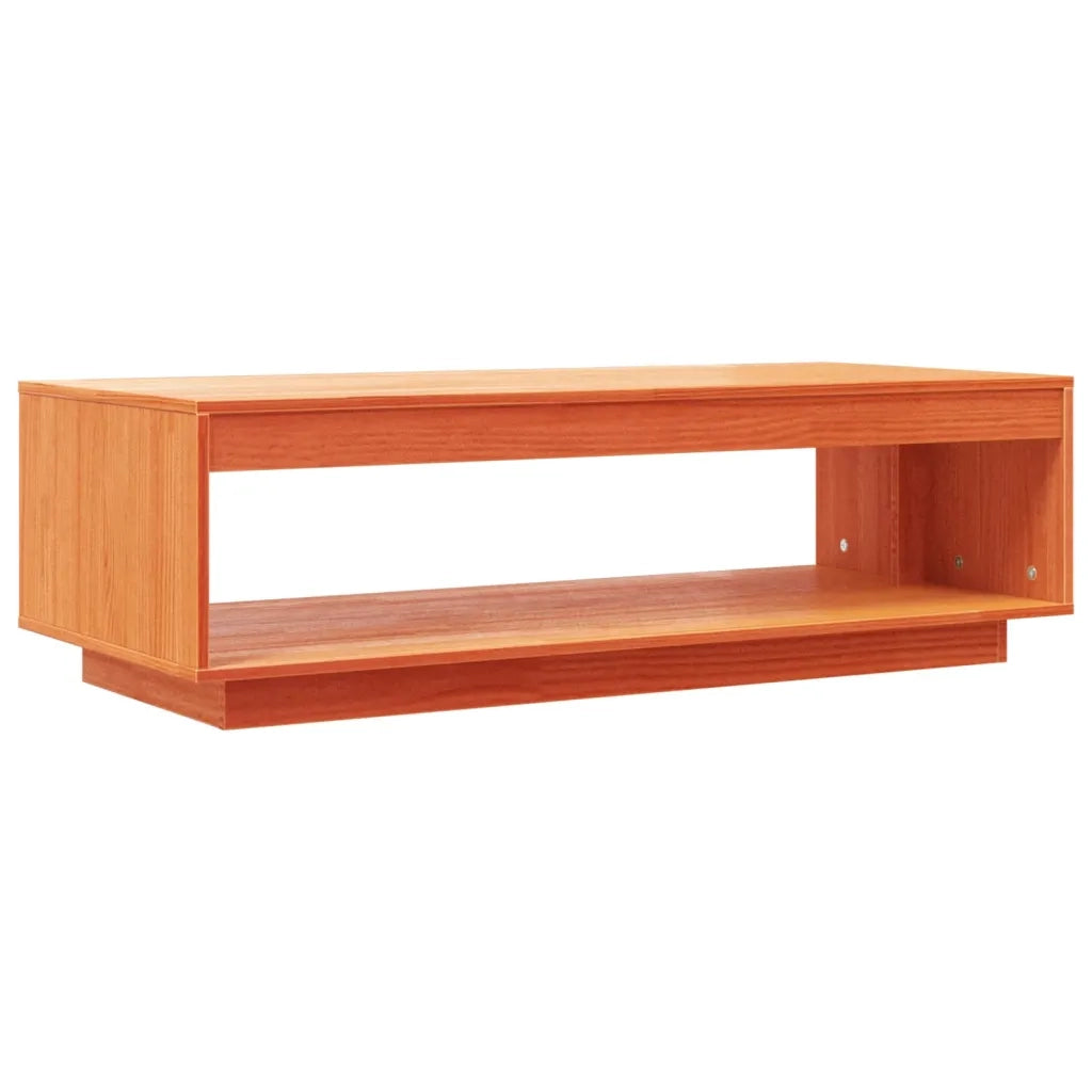 Tavolino da Salotto-Tavolino da soggiorno-Tavolo Marrone Cera 110x50x33,5cm Massello di Pino