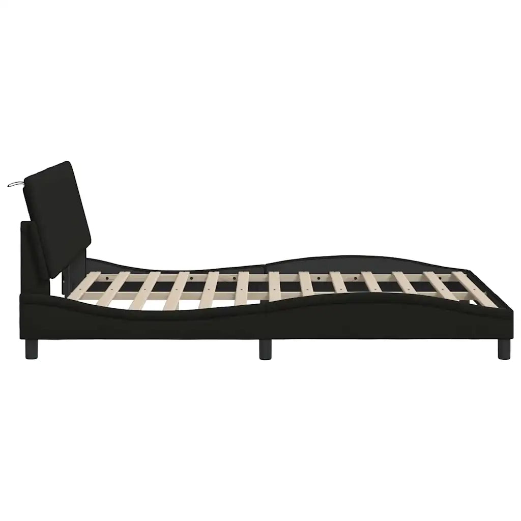 vidaXL Giroletto senza Materasso Nero 120x200 cm Tessuto