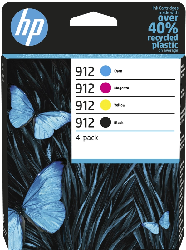 HP Confezione da 4 cartucce di inchiostro nero, ciano, magenta, giallo originali 912