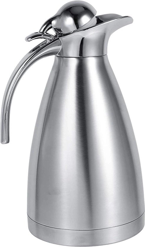 Caffettiera in acciaio inossidabile a doppia parete e vuoto isolato per acqua calda - conservazione del calore per lungo tempo - 1,5 litri - argento - 4 colori.