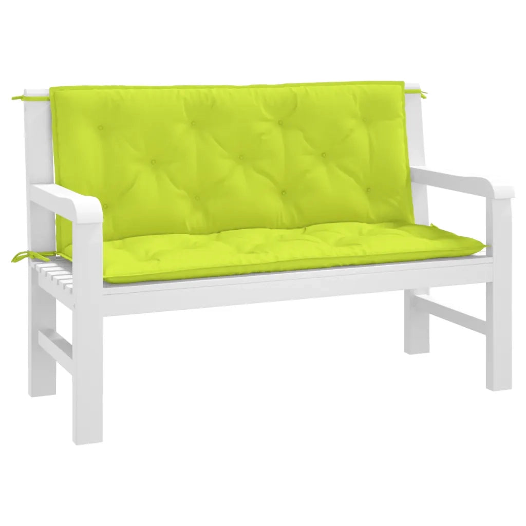 Cuscini per Panca 2 pz-Set di 2 Cuscini per panchina Verde Intenso 120x50x7 cm Tessuto Oxford