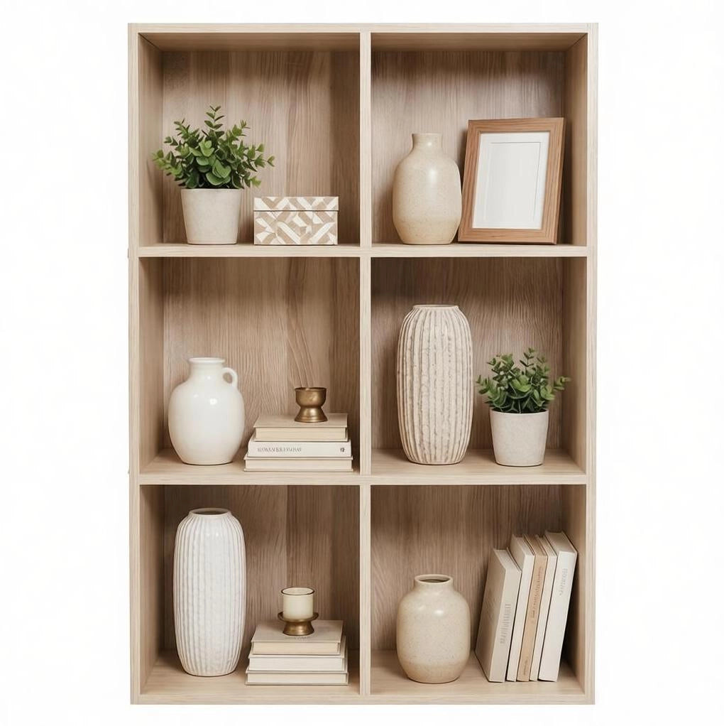 Libreria a cubi 6 vani rovere 59,6 x 89 x 29 cm