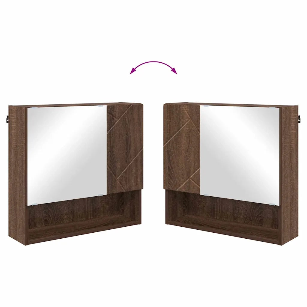 Set di mobili per il bagno con porta 2 pcs Rovere Marrone 3392940