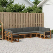 Set di divani da esterno 10 pz Naturale e Antracite 3385573